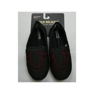 men's TRUE RELIGION slippers, dark gray, medium, 9-10, NEW